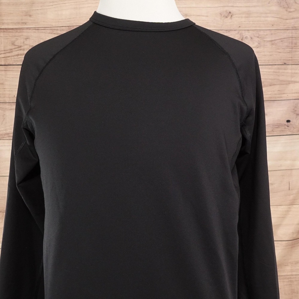 All In Motion T-Shirt Womens L Black Long Sleeve Crew Neck Stretch Athletic Top